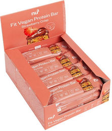 nu3 Fit Vegan Protein Riegel Erdbeere Strawberry Crisp glutenfrei ohne Zusatzstoffe – Bild 1 von 3