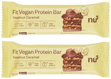 nu3 Fit Vegan Protein Riegel Haselnuss-Karamell glutenfrei ohne Zusatzstoffe – Bild 1 von 1