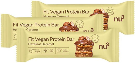 nu3 Fit Vegan Protein Riegel Haselnuss-Karamell glutenfrei ohne Zusatzstoffe – Bild 1 von 1
