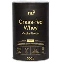 Produktbild von nu3 Grass-Fed Whey Isolat Vanille, Premium Whey Protein Pulver ohne Zusatzstoffe und zuckerfrei, 300 g