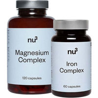 Produktbild von nu3 Magnesium Komplex und Eisen Komplex Kapseln vegan ohne Zusatzstoffe 180 Stück pro Packung