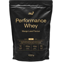 Produktbild von nu3 Performance Whey Mango Lassi Proteinpulver zuckerfrei ohne Zusatzstoffe