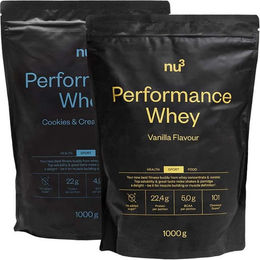 nu3 Performance Whey Proteinpulver Cookies & Cream Mischung zuckerfrei ohne Zusatzstoffe 1000 g – Bild 1 von 2