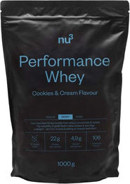 nu3 Performance Whey Proteinpulver Cookies & Cream zuckerfrei ohne Zusatzstoffe 1000 g – Bild 1 von 2