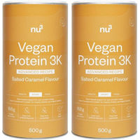 Produktbild von nu3 Vegan Protein 3K Advanced Mehrkomponenten Protein Pulver Salted Caramel 500 g vegan zuckerfrei ohne Zusatzstoffe