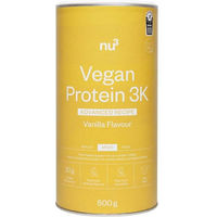 Produktbild von nu3 Vegan Protein 3K Advanced Mehrkomponenten Protein Pulver Vanille 500 g vegan zuckerfrei ohne Zusatzstoffe