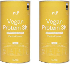 nu3 Vegan Protein 3K Advanced Mehrkomponenten Protein Pulver Vanille vegan zuckerfrei ohne Zusatzstoffe – Bild 1 von 2
