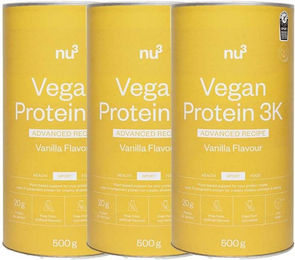 nu3 Vegan Protein 3K Advanced Mehrkomponenten Protein Pulver Vanille zuckerfrei – Bild 1 von 2