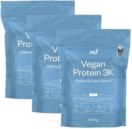 nu3 Vegan Protein 3K Mehrkomponenten Protein Pulver Cookies & Cream zuckerfrei – Bild 1 von 1