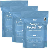 Produktbild von nu3 Vegan Protein 3K Mehrkomponenten Protein Pulver Cookies & Cream zuckerfrei