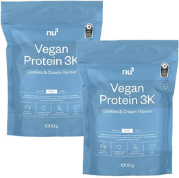 nu3 Vegan Protein 3K Mehrkomponenten Protein Pulver Cookies & Cream zuckerfrei – Bild 1 von 1
