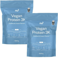 Produktbild von nu3 Vegan Protein 3K Mehrkomponenten Protein Pulver Cookies & Cream zuckerfrei