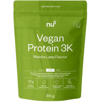 Produktbild von nu3 Vegan Protein 3K Mehrkomponenten Protein Pulver Matcha Latte 510 g