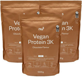 nu3 Vegan Protein 3K Mehrkomponenten Protein Pulver Schokolade zuckerfrei – Bild 1 von 1