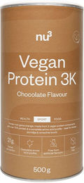 nu3 Vegan Protein 3K Mehrkomponenten Protein Pulver Schokolade zuckerfrei 500 g – Bild 1 von 1