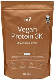 nu3 Vegan Protein 3K Mehrkomponenten Protein Pulver Schokolade zuckerfrei – Bild 1 von 3