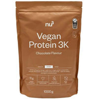 Produktbild von nu3 Vegan Protein 3K Mehrkomponenten Protein Pulver Schokolade zuckerfrei