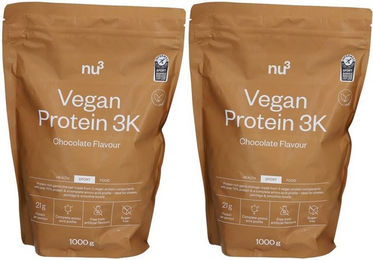 nu3 Vegan Protein 3K Mehrkomponenten Protein Pulver Schokolade zuckerfrei – Bild 1 von 1