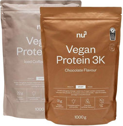 nu3 Vegan Protein 3K Mehrkomponenten Protein Shake Iced Coffee und Schokolade zuckerfrei Pulver – Bild 1 von 1