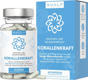 Nuala Naturals KORALLENKRAFT Knochen- und Gelenk Komplex mit Algenkalk Sango Meereskoralle 60 Kapseln – Bild 1 von 2