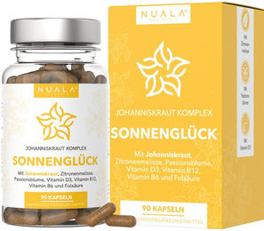 Nuala Naturals SONNENGLÜCK Johanniskraut Komplex mit Zitronenmelisse und Passionsblume Kapseln – Bild 1 von 2