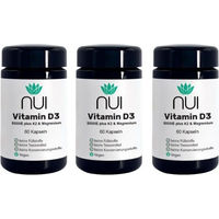 Produktbild von NUI Vitamin D3 & K2 5000 IE mit Magnesium und Flechten vegan Kapseln 180 Stück