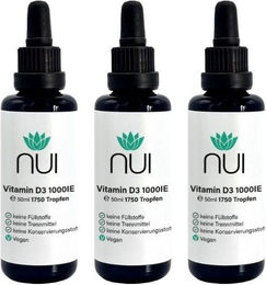 NUI Vitamin D3 Tropfen 1000 IE vegan 150 ml – Bild 1 von 2