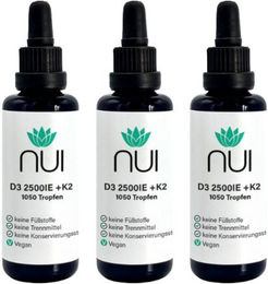 NUI Vitamin D3 und K2 Tropfen vegan mit Flechtenextrakt 2500 IE – Bild 1 von 2
