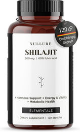 Nullure Himalaya Shilajit mit 60% Fulvosäure, Safran-Extrakt, vegan, 120 Kapseln – Bild 1 von 3