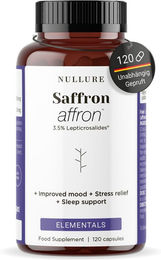 Nullure Safran Kapseln mit Affron Safran-Extrakt 30 mg 120 Stück vegan laktosefrei glutenfrei – Bild 1 von 5