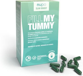 NUPO Slim Boost Fill My Tummy Glucomannan Ballaststoffe Kapseln mit Konjak Wurzel Sanddorn und Chrom vegan 60 Kapseln – Bild 1 von 1