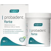 Produktbild von Nupure Probadent Forte 3 Bakterienkulturen 5 Mrd. KBE Lutschtabletten 90 Stück zuckerfrei glutenfrei