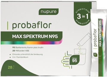 Nupure probaflor Max Spektrum N95 Pulver 20 Mrd. KBE 28 Sachets glutenfrei zuckerfrei ohne Zusatzstoffe für Erwachsene – Bild 1 von 3