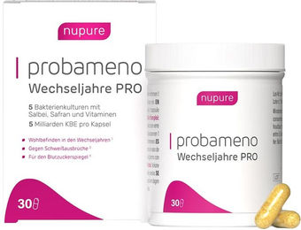Nupure Probameno Wechseljahre PRO Milchsäurebakterien und Vitamine Kapseln vegan 30 Stück – Bild 1 von 1