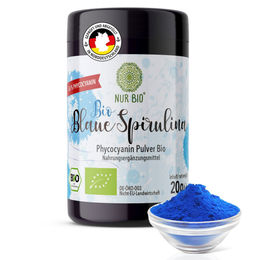 NUR BIO Bio Blaue Spirulina Pulver mit 65% Phycocyanin vegan und glutenfrei 20g – Bild 1 von 5
