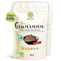 Produktbild von nur.fit Bio Guarana Pulver zuckerfrei und ohne Zusatzstoffe 2x250g