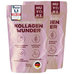 Nutori Kollagen Wunder Kollagen Pulver Typ I & III aus Rind 2 x 300 g Geschmacksneutral Laktosefrei Glutenfrei Ohne Zusatzstoffe – Bild 1 von 2