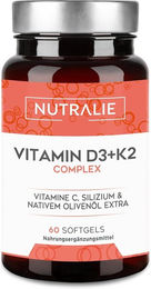 Nutralie Vitamin D3 + K2 hochdosiert Kapseln 60 Stück – Bild 1 von 3