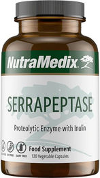 Nutramedix Serrapeptase mit Inulin Kapseln vegetarisch glutenfrei zuckerfrei 120 Stück – Bild 1 von 2