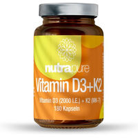 Produktbild von Nutrapure Vitamin D3+K2 Kapseln 2000 IE ohne Zusatzstoffe