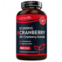 Produktbild von Nutravita Cranberry Kapseln 37.500 mg vegan glutenfrei laktosefrei 180 Kapseln