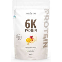 Produktbild von nutri+ 6K Mehrkomponenten Eiweißpulver Vegan Laktosefrei Zuckerfrei Neutral 1kg