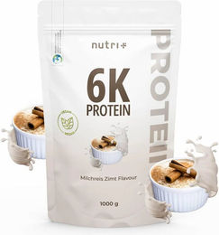 nutri+ 6K Mehrkomponenten Eiweißpulver Vegan Laktosefrei Zuckerfrei Neutral 1kg – Bild 1 von 1