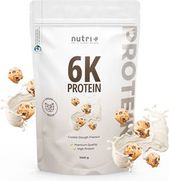 nutri+ 6K Mehrkomponenten Eiweißpulver Vegan Laktosefrei Zuckerfrei Neutral 1kg – Bild 1 von 1
