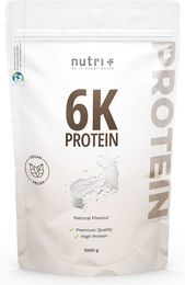 nutri+ 6K Mehrkomponenten Eiweißpulver Vegan Laktosefrei Zuckerfrei Neutral 1kg – Bild 1 von 1
