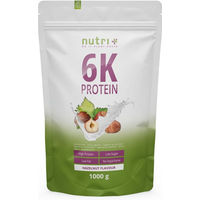 Produktbild von nutri+ 6K Mehrkomponenten Eiweißpulver Vegan Laktosefrei Zuckerfrei Neutral 1kg