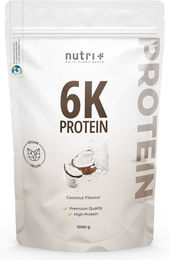 nutri+ 6K Mehrkomponenten Eiweißpulver Vegan Laktosefrei Zuckerfrei Neutral 1kg – Bild 1 von 1