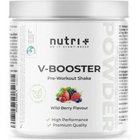 Produktbild von Nutri+ Booster Pre-Workout Shake Pulver vegan und zuckerfrei glutenfrei