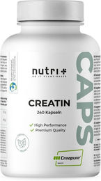 nutri+ Creatin Monohydrat Creapure Kapseln glutenfrei zuckerfrei ohne Zusatzstoffe 240 Stück – Bild 1 von 1