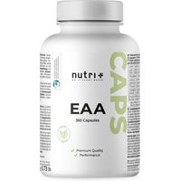 Produktbild von nutri+ EAA Kapseln mit 9 essentiellen Aminosäuren glutenfrei und zuckerfrei ohne Zusatzstoffe 360 Stück